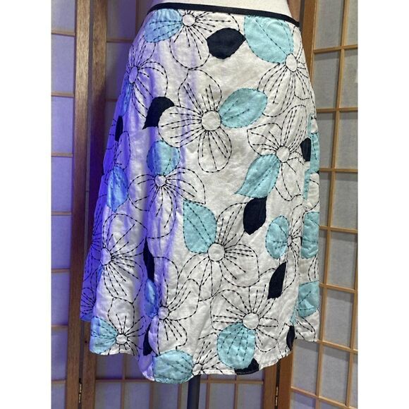 LOFT 6P Linen Embroidered Skirt - Picture 8 of 10